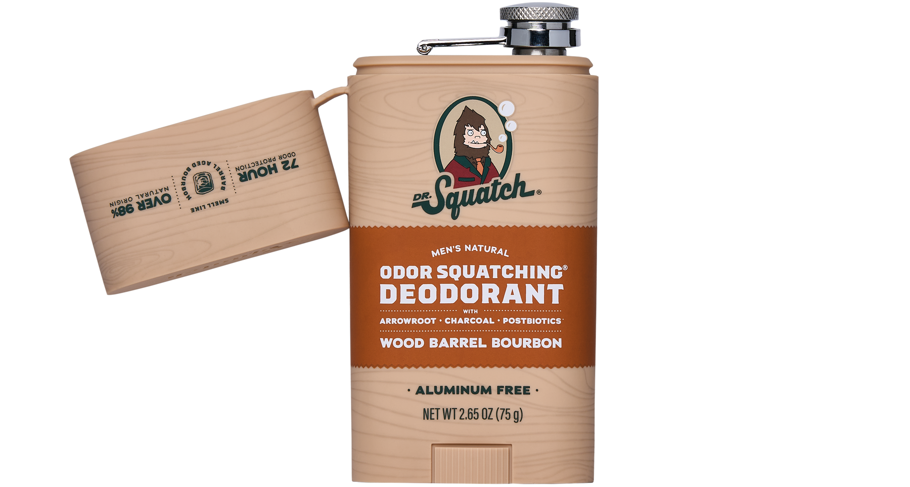 Wood Barrel Bourbon Deo Flask H4