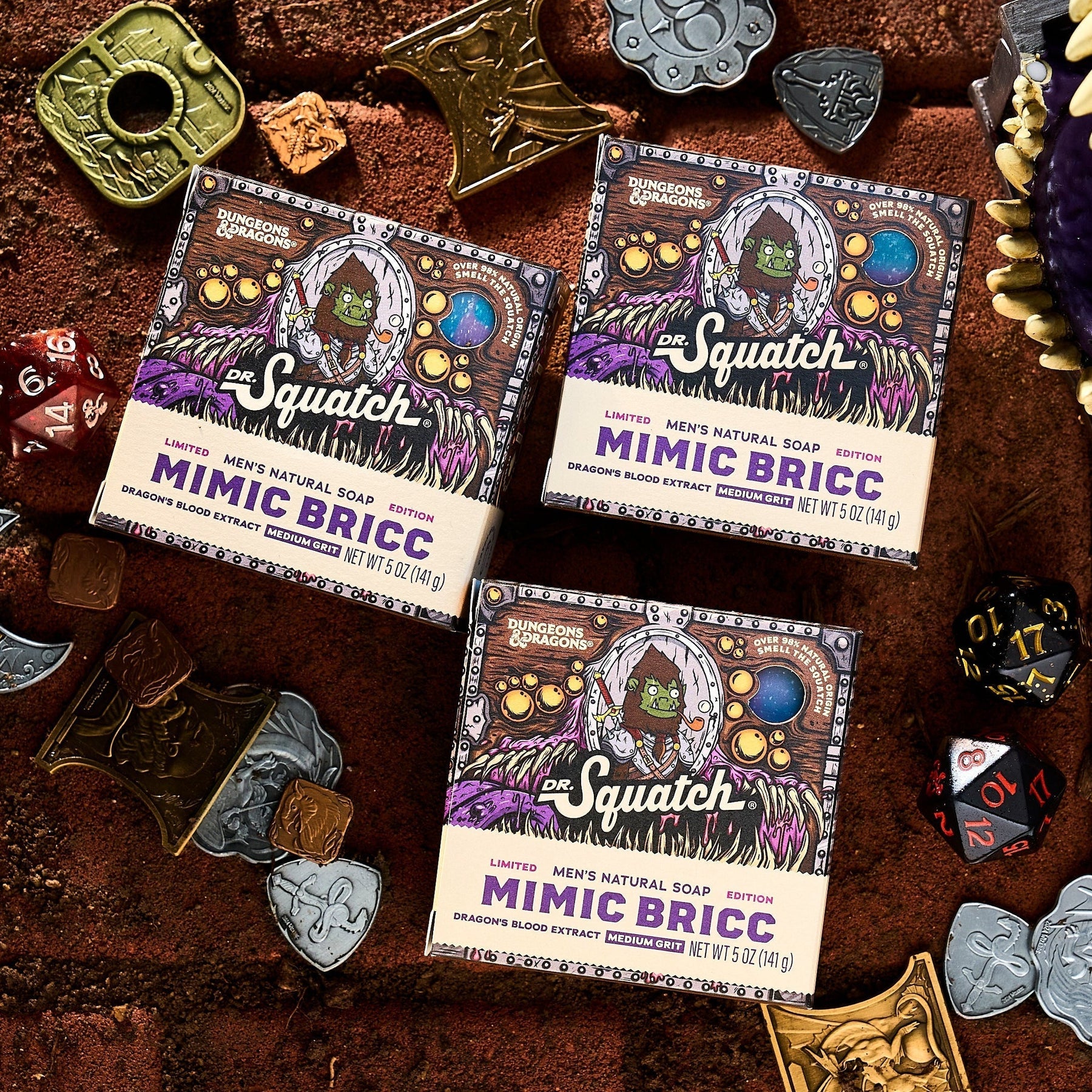Dungeons & Dragons Mimic Bricc 3-Pack - Exclusive Limited Edition Bar Soap T9