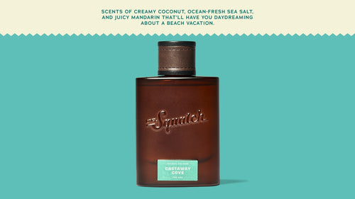 Brand and ingredient story panel for Dr. Squatch Castaway Cove Cologne