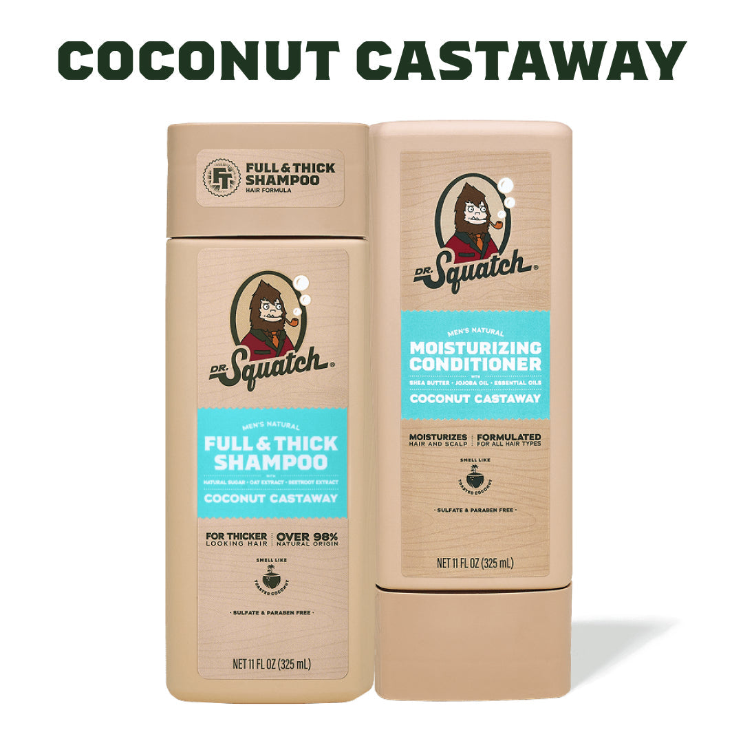 Hair Care Kit + Free Scalp Scrubber | Full & Thick Shampoo | Moisturizing Conditioner | Natural Products for Men J2
