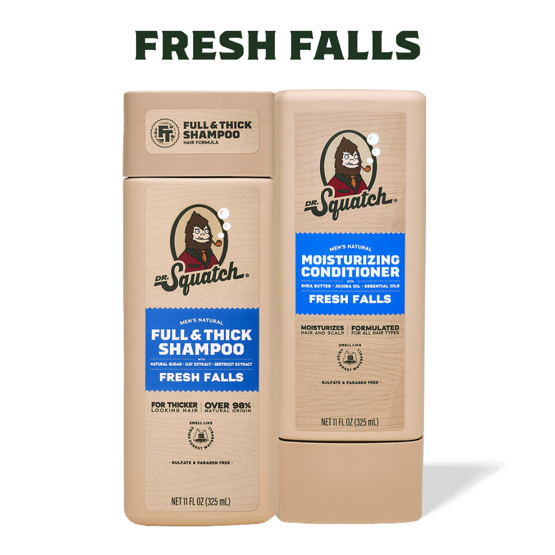Hair Care Kit + Free Scalp Scrubber | Full & Thick Shampoo | Moisturizing Conditioner | Natural Products for Men J2