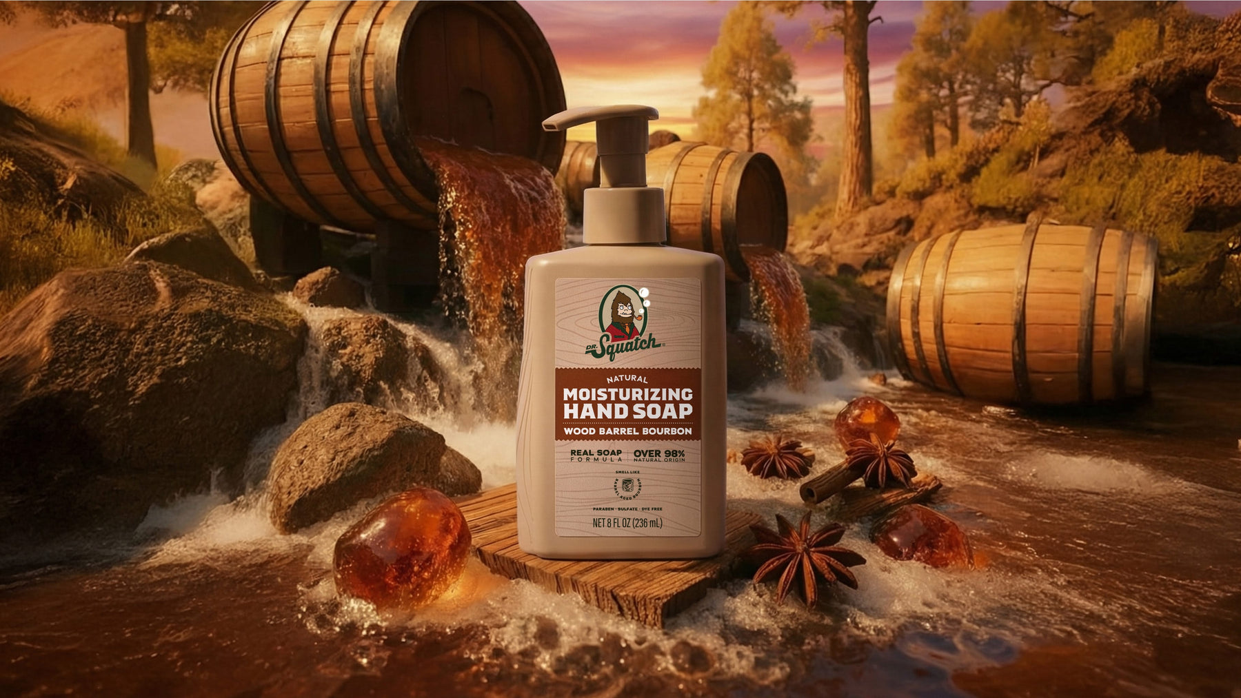 Wood Barrel Bourbon Hand Soap R9