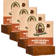4-Pack Wood Barrel Bourbon Natural Bar Soap D0