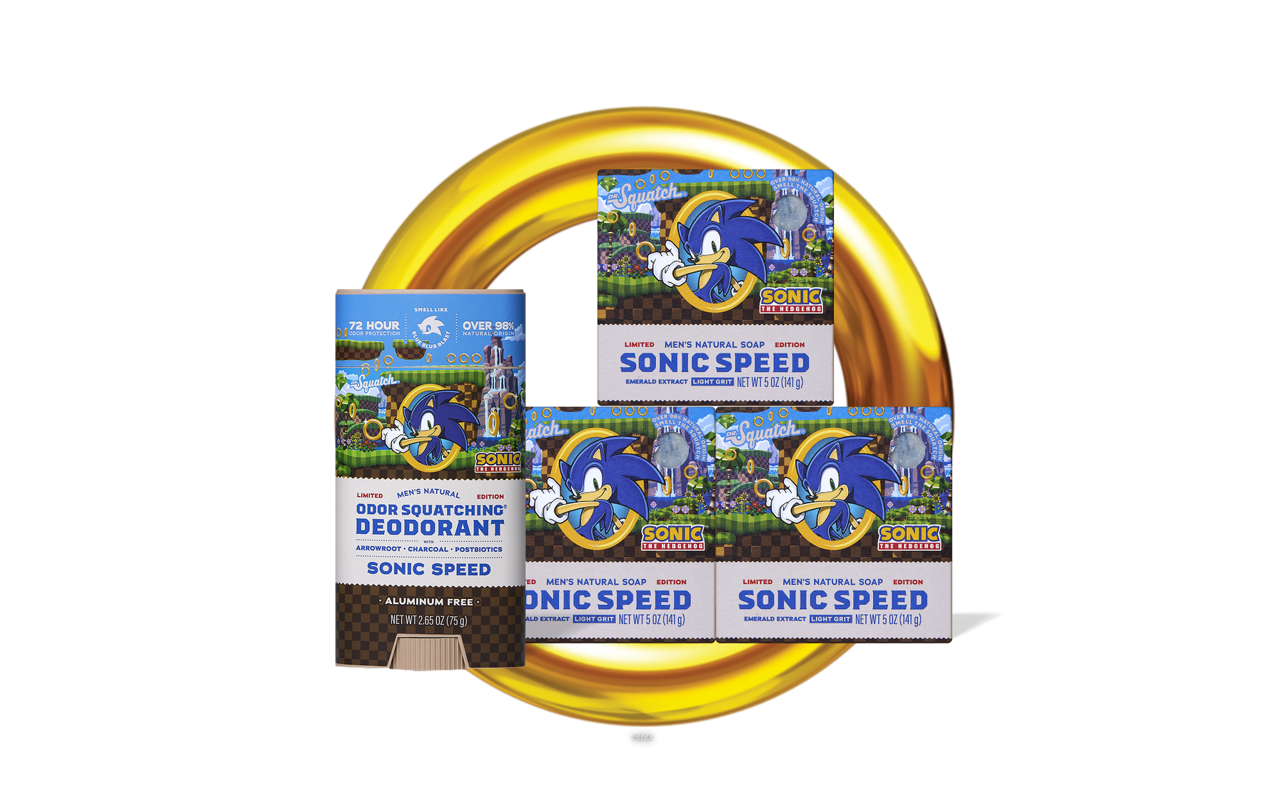 Sonic Speed Super Pack - Exclusive Limited Edition Bar Soap and Deodorant Bundle U8